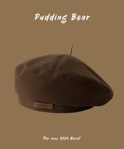 Korean Style Women's Wool Beret, Retro Japanese Pumpkin Hat, Versatile Autumn Winter Painter Cap, Trendy British Design