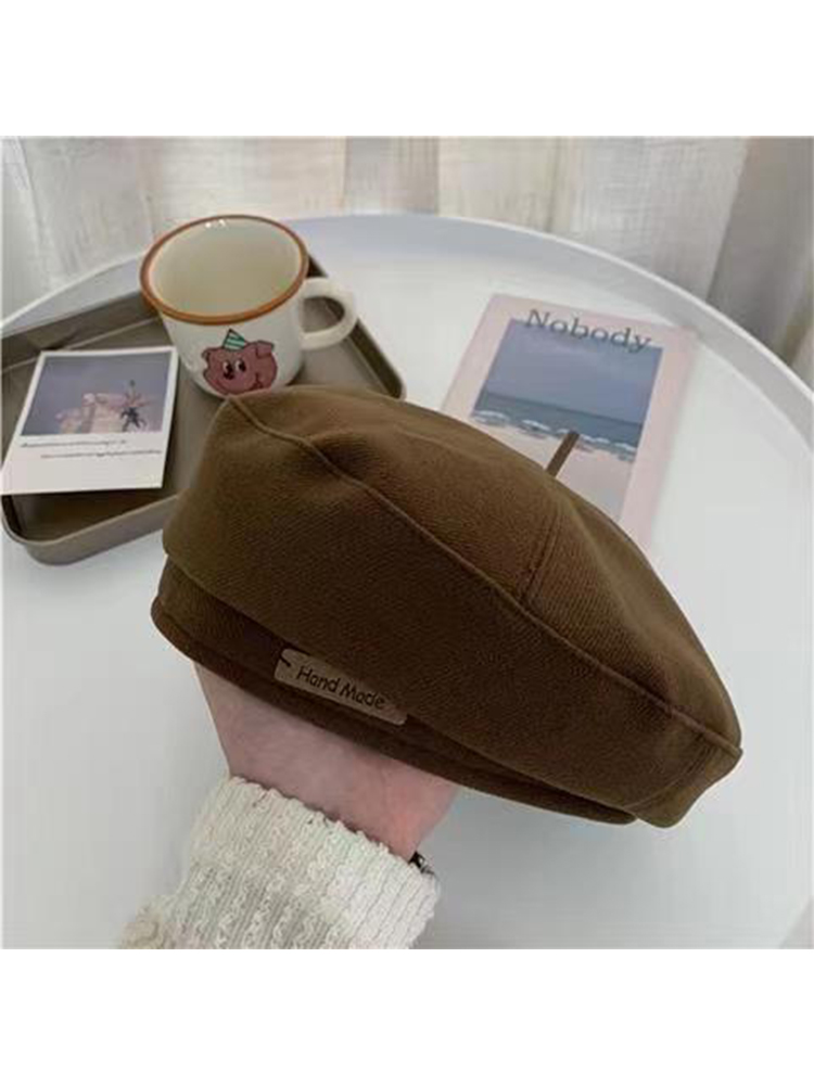 Korean Style Women's Wool Beret, Retro Japanese Pumpkin Hat, Versatile Autumn Winter Painter Cap, Trendy British Design Korean Style Women's Wool Beret, Retro Japanese Pumpkin Hat, Versatile Autumn Winter Painter Cap, Trendy British Design