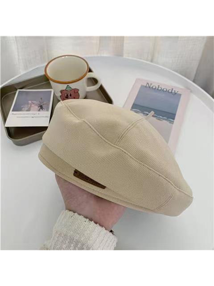 Korean Style Women's Wool Beret, Retro Japanese Pumpkin Hat, Versatile Autumn Winter Painter Cap, Trendy British Design Korean Style Women's Wool Beret, Retro Japanese Pumpkin Hat, Versatile Autumn Winter Painter Cap, Trendy British Design