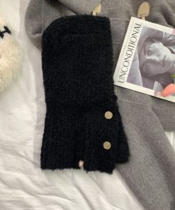 Korean Style Wool Knitted Scarf Hat for Women - 2025 Winter Cycling Neck Guard with Face-Shaping Design