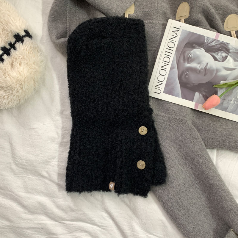 Korean Style Wool Knitted Scarf Hat for Women - 2025 Winter Cycling Neck Guard with Face-Shaping Design Korean Style Wool Knitted Scarf Hat for Women - 2025 Winter Cycling Neck Guard with Face-Shaping Design