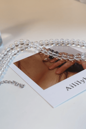 Korean Transparent White Crystal High-End Necklace - Sweet Collarbone Chain for Spring Summer INS Style Fashion