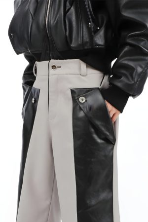 Kpop Idol Fashion Female Casual, Japanese Elegant Fashion - Cyberpunk Faux Leather Pants
