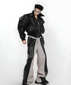 Kpop Idol Fashion Female Casual, Japanese Elegant Fashion - Cyberpunk Faux Leather Pants