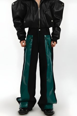 Kpop Idol Fashion Female Casual, Japanese Elegant Fashion - Cyberpunk Faux Leather Pants