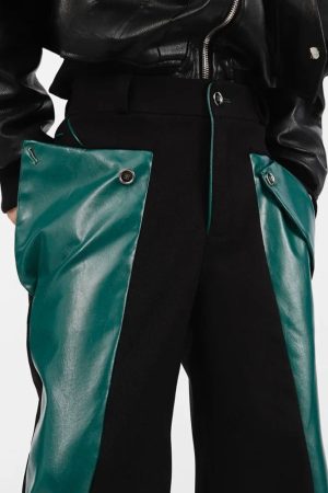 Kpop Idol Fashion Female Casual, Japanese Elegant Fashion - Cyberpunk Faux Leather Pants