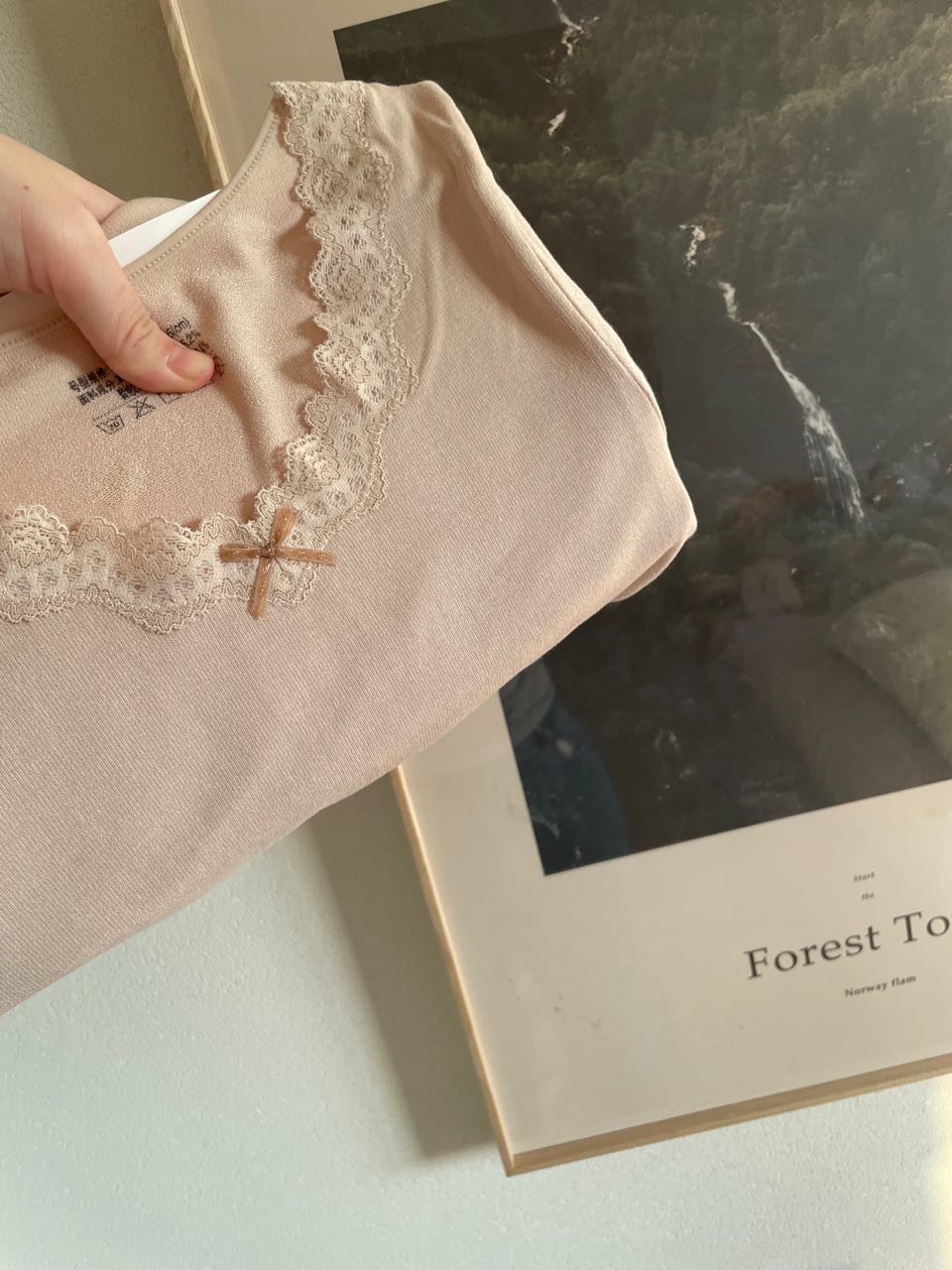 Lace Autumn Top and Pants Set with Bow Tie - Warm Thermal Underwear, Cashmere Feel, Gentle and Sweet Style Lace Autumn Top and Pants Set with Bow Tie - Warm Thermal Underwear, Cashmere Feel, Gentle and Sweet Style