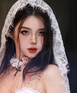 Lace Choker Necklace with Cross for Women - Sweet Cool Sexy Cosplay Collarbone Chain, Perfect for Y2K and Gothic Styles