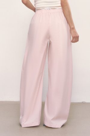 Lace Spliced Double Waistband Casual Pants for Women - Trendy Curved Long Pants for Summer 2025, Y2K Style