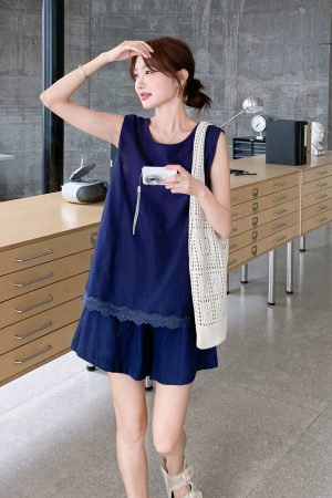 Lace Splicing Vest and Wide-Leg Shorts Two-Piece Set for Women - 2025 Summer Niche Fashion, Versatile and Stylish Outfit