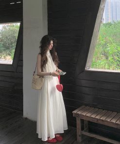 Lace-Trimmed Sleeveless Halter Top & Long Skirt Two-Piece Set - French Style Summer Fashion Trend for Women