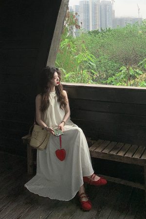 Lace-Trimmed Sleeveless Halter Top & Long Skirt Two-Piece Set - French Style Summer Fashion Trend for Women