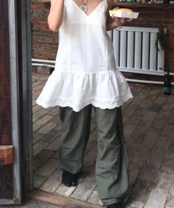 Lace Wide Splicing Hem Layered Base Camisole Dress for Women - Pumpkin Color, Niche Design, Versatile Inner & Outer Wear