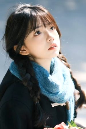 Lake Blue Knitted Scarf - Korean Style, Artistic Forest Vibe, Thick Warm Neck Gaiter, Versatile Flattering Shawl for Autumn Winter