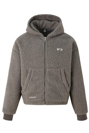 Lambswool Hooded Cardigan, Loose Zipper Jacket for Women, Simple Fashion Knitwear for Autumn and Winter, Cozy Layering Essential