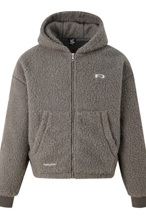 Lambswool Hooded Cardigan, Loose Zipper Jacket for Women, Simple Fashion Knitwear for Autumn and Winter, Cozy Layering Essential