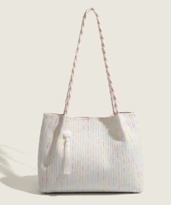 Large Capacity Canvas Tote Bag for Women, Versatile Summer Shoulder Bag for College Students, Casual Stylish Design 2025