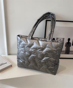 Large Capacity Down Cotton Tote Bag for Women - Spring Summer 2025 Fashion Trend Handbag for Commuting