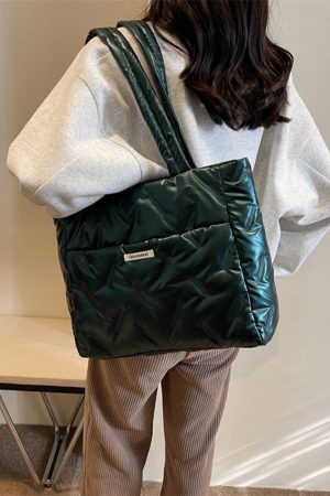 Large Capacity Down Cotton Tote Bag for Women - Spring Summer 2025 Fashion Trend Handbag for Commuting