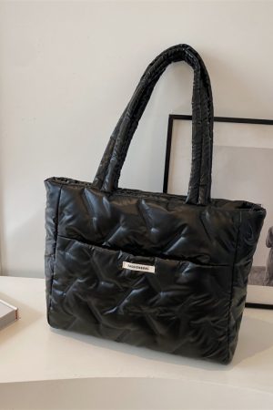 Large Capacity Down Cotton Tote Bag for Women - Spring Summer 2025 Fashion Trend Handbag for Commuting