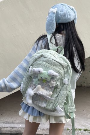 Large Capacity Lace Commuting Backpack for Soft Girls - Spring Millennium Style Book Bag