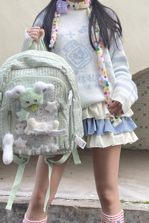 Large Capacity Lace Commuting Backpack for Soft Girls - Spring Millennium Style Book Bag