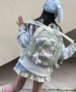 Large Capacity Lace Commuting Backpack for Soft Girls - Spring Millennium Style Book Bag