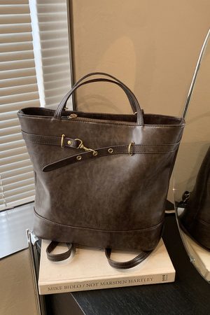 Large Capacity Retro Tote Bag for Women - Spring/Summer 2025 Multifunctional Commuting Backpack - Stylish and High-Quality Design