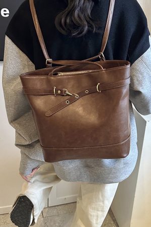 Large Capacity Retro Tote Bag for Women - Spring/Summer 2025 Multifunctional Commuting Backpack - Stylish and High-Quality Design