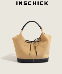 Large Capacity Suede Leather Tote Bag for Women - Fashionable Commuter Shoulder Bag for Autumn Winter 2025