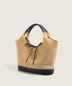 Large Capacity Suede Leather Tote Bag for Women - Fashionable Commuter Shoulder Bag for Autumn Winter 2025