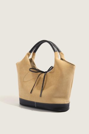 Large Capacity Suede Leather Tote Bag for Women - Fashionable Commuter Shoulder Bag for Autumn Winter 2025