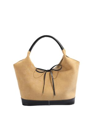 Large Capacity Suede Leather Tote Bag for Women - Fashionable Commuter Shoulder Bag for Autumn Winter 2025