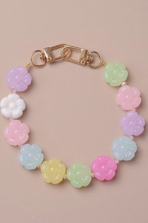 Large Floral Double Buckle Mobile Phone Chain Strap Pendant - Stylish Women's Bag Keychain Charm & Exquisite Decoration