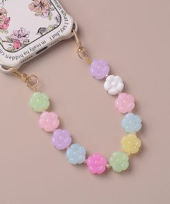 Large Floral Double Buckle Mobile Phone Chain Strap Pendant - Stylish Women's Bag Keychain Charm & Exquisite Decoration
