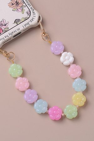 Large Floral Double Buckle Mobile Phone Chain Strap Pendant - Stylish Women's Bag Keychain Charm & Exquisite Decoration