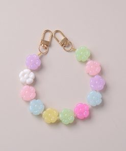 Large Floral Double Buckle Mobile Phone Chain Strap Pendant - Stylish Women's Bag Keychain Charm & Exquisite Decoration