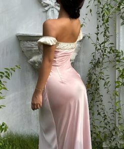 Large Girl Outfits, That Girl Outfits School - Coquette Princess Satin Maxi Dress