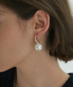 Large Pearl Earrings in S925 Silver - Elegant Korean Style, Versatile Daily Wear, Simple and Chic Design