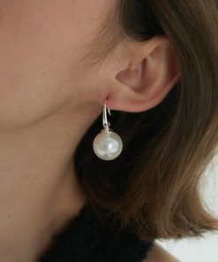 Large Pearl Earrings in S925 Silver - Elegant Korean Style, Versatile Daily Wear, Simple and Chic Design