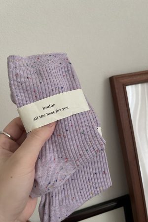 Lavender Drip Short Socks - Cake Crumb Design, Soft Texture, Trendy Fashion Accessory for Cozy Comfort