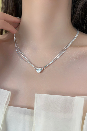 Layered Clavicle Chain Necklace with Belt Buckle and Cross Pendant - Trendy High-End Sweater Accessory for Stylish Looks