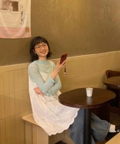 Layered Pumpkin Skirt with Heavy Embroidery Lace Hem and Straps - Women's Simple Inner Dress, Perfect for Fall Fashion