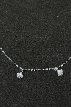 Layered S925 Silver Shell Shaped Choker Necklace - Light Luxury French Vintage Collarbone Chain for Versatile Style