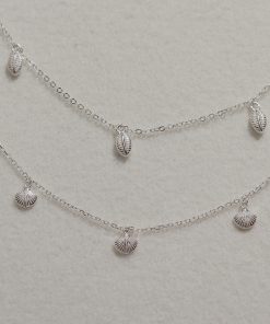 Layered S925 Silver Shell Shaped Choker Necklace - Light Luxury French Vintage Collarbone Chain for Versatile Style