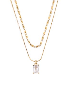 Layered Vintage Clavicle Chain Necklace with Zircon Pendant, Pig Nose Design, European & American Blogger Style for Women