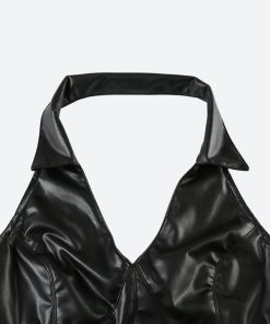 Layering, Mode Inspo - Baddie Faux Leather Crop Top