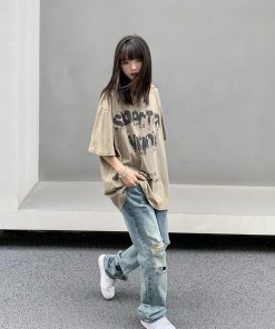 Legal Alien Oversized Short-Sleeve T-Shirt for Men and Women, European American Style, High Street Fashion, Trendy Unisex Tee