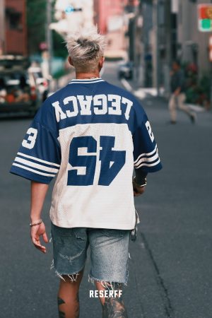Legendary Return Structure Mesh Short Sleeve Rugby T-Shirt for Men - Casual American Style, Sporty Fashion Essentials