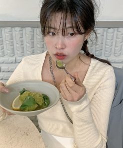 Lemay Square-Neck Ribbed Knit T-Shirt - Korean Style Essential for Layering, Perfect for Y2K and 90s Fashion Lovers